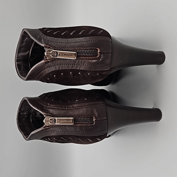 Aquatalia Marvin K Riley Dark Brown Suede Back Zipper Ankle Boots Women 10.5 - Picture 8 of 13